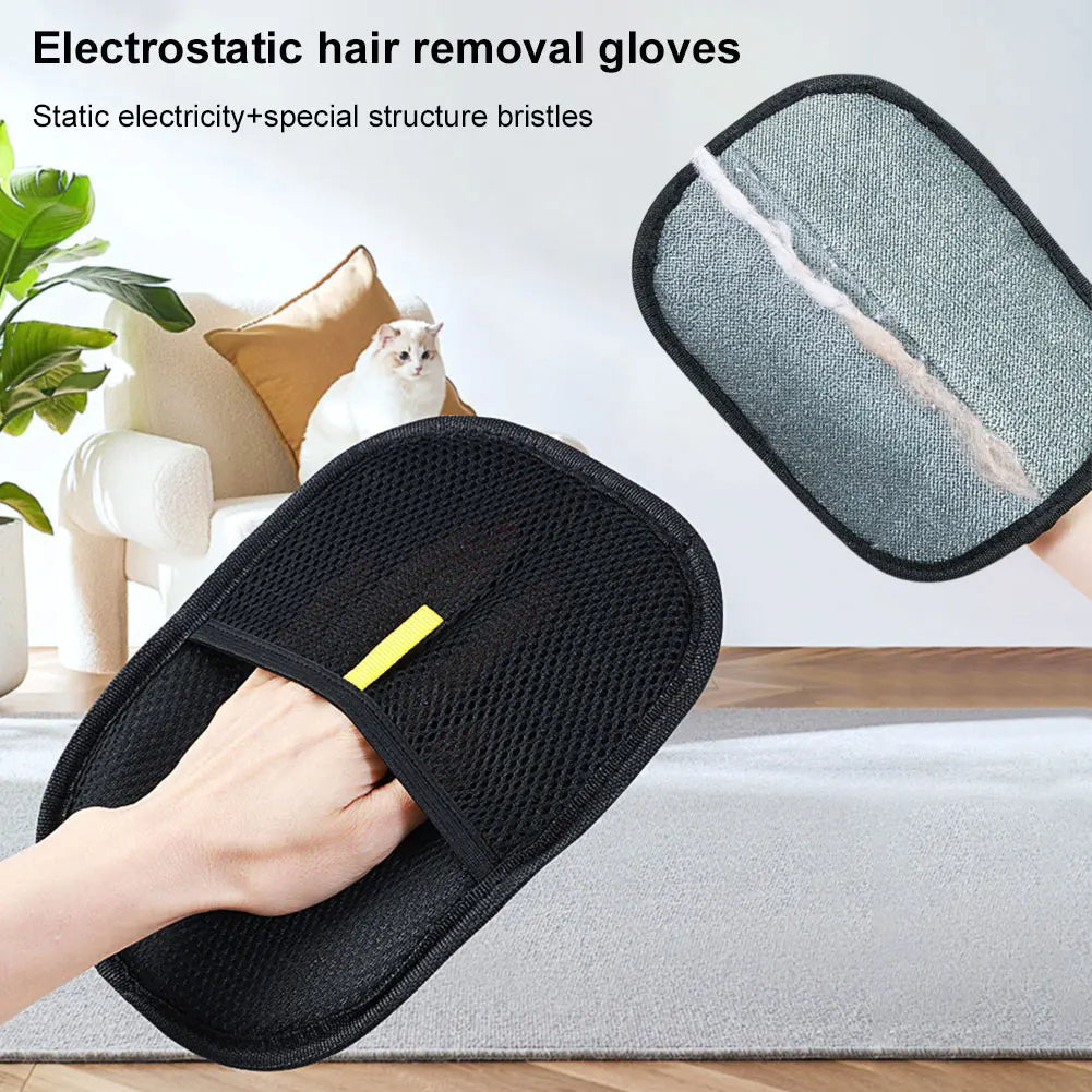 Reusable Pet Hair Removal Gloves – Double-Sided Grooming Mitt for Cats & Dogs