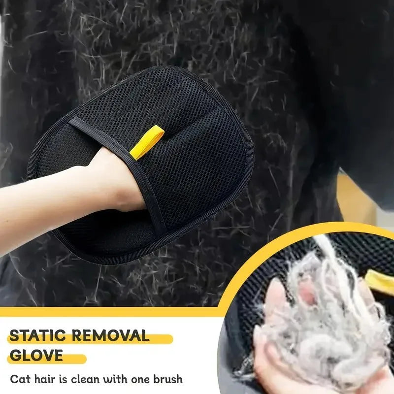 Reusable Pet Hair Removal Gloves – Double-Sided Grooming Mitt for Cats & Dogs