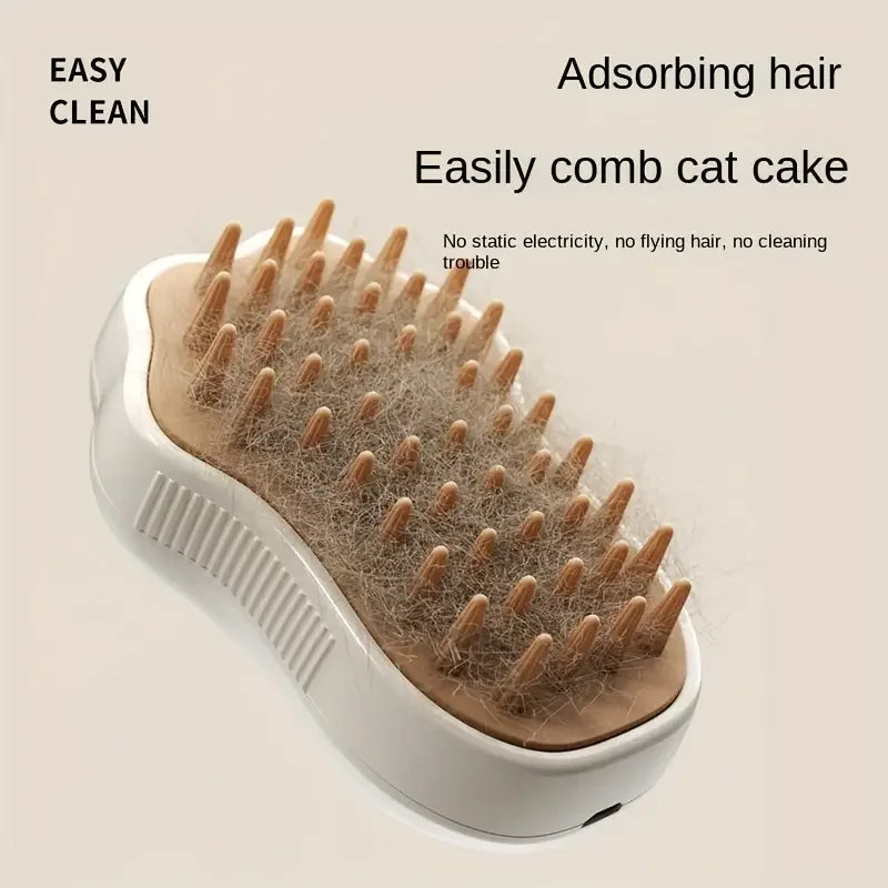 3-in-1 Pet Grooming Steam Brush | Mist Spray & Massage