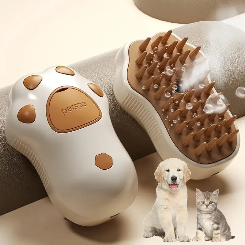 3-in-1 Pet Grooming Steam Brush | Mist Spray & Massage