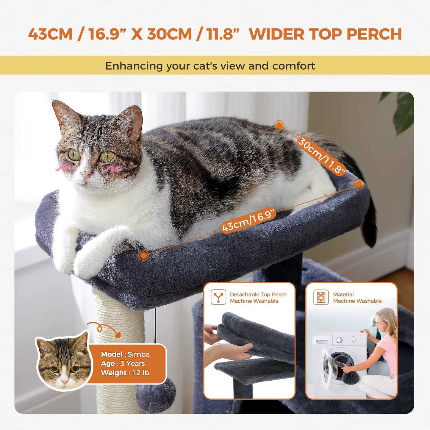 Cat Tree for Large Cats | Indoor Cat Tower & Playhouse - ilvpets