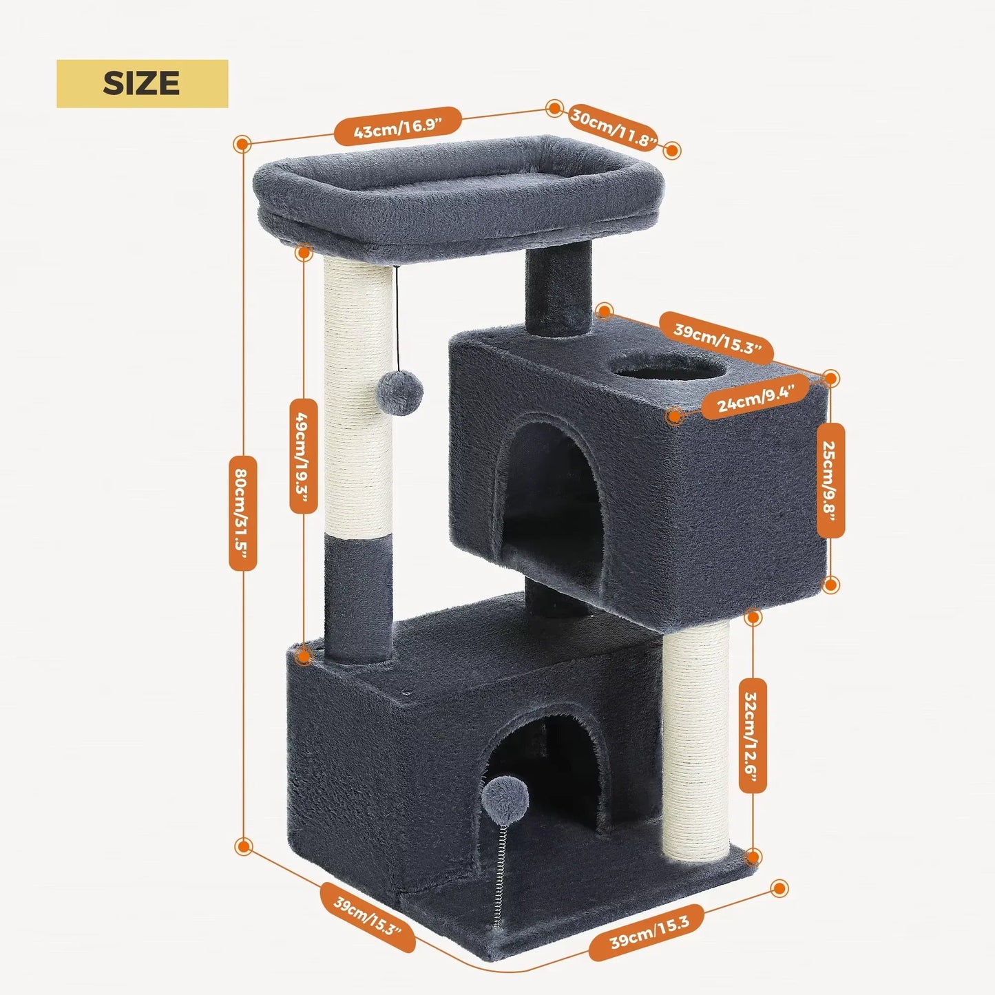 Cat Tree for Large Cats | Indoor Cat Tower & Playhouse - ilvpets