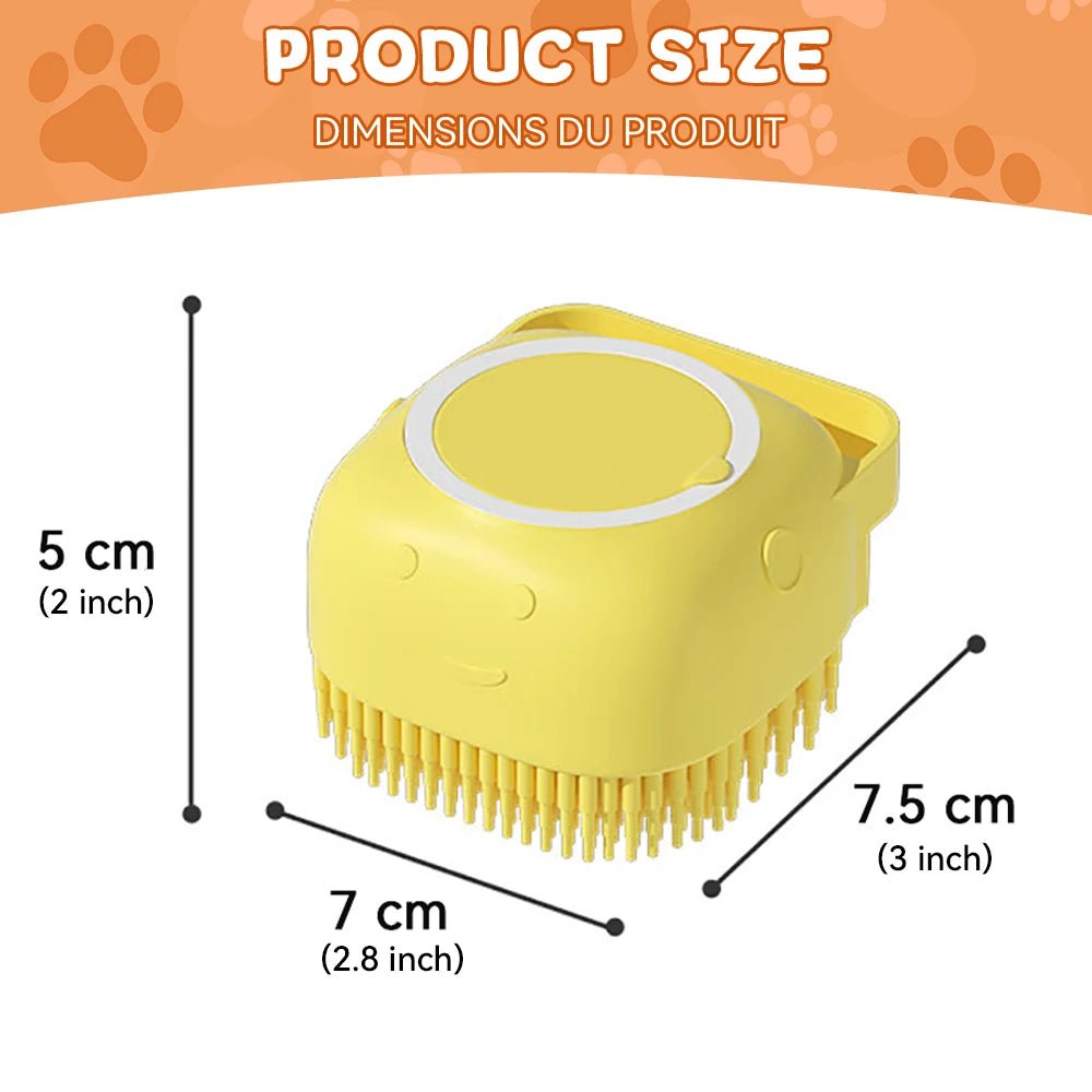 Dog Bathing Brush with Shampoo Dispenser – Soft Silicone Pet Grooming Tool for Dogs & Cats - ilvpets