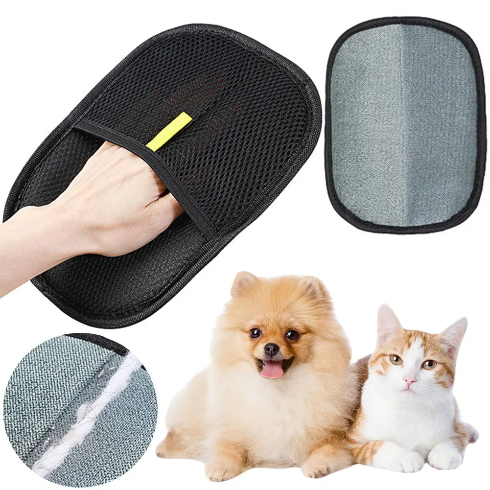 Reusable Pet Hair Removal Gloves – Double-Sided Grooming Mitt for Cats & Dogs