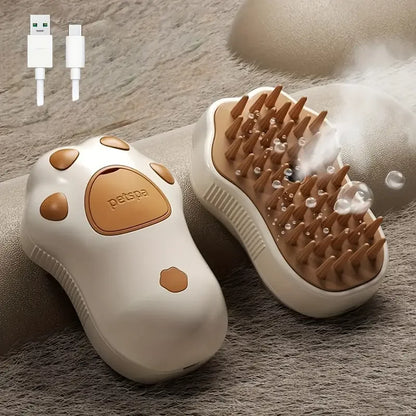 3-in-1 Pet Grooming Steam Brush | Mist Spray & Massage