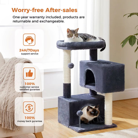 Cat Tree for Large Cats | Indoor Cat Tower & Playhouse - ilvpets