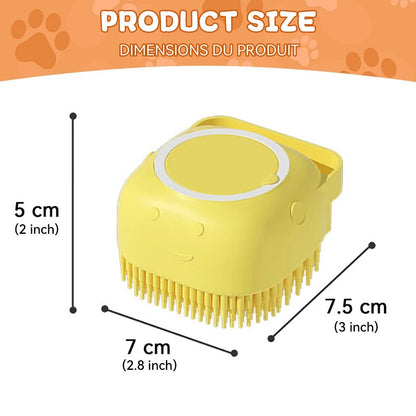 Dog Bathing Brush with Shampoo Dispenser – Soft Silicone Pet Grooming Tool for Dogs & Cats - ilvpets