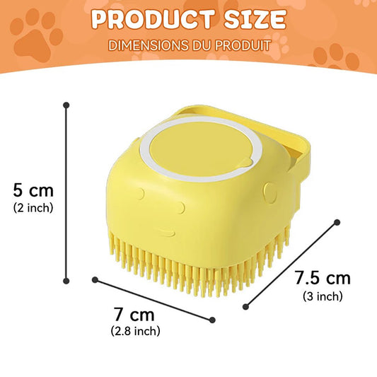 Dog Bathing Brush with Shampoo Dispenser – Soft Silicone Pet Grooming Tool for Dogs & Cats - ilvpets
