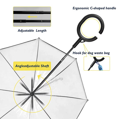 Dog Umbrella with Leash | Keep Pets Dry in Rain - ilvpets