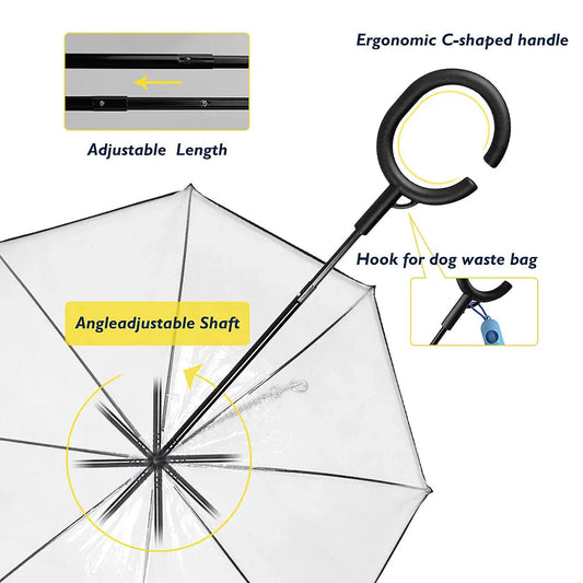 Dog Umbrella with Leash | Keep Pets Dry in Rain - ilvpets